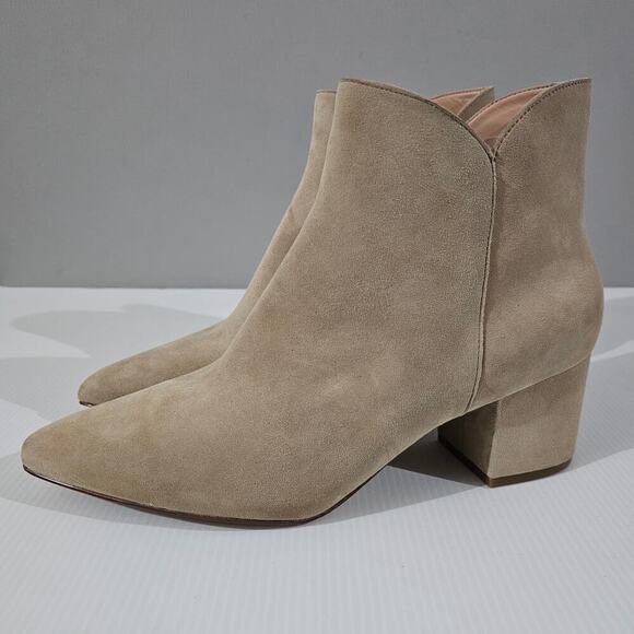 Cole Haan Elyse Ankle Bootie Womens 11 Latte Tan Suede Pointed Toe Dressy Heel - Picture 16 of 16